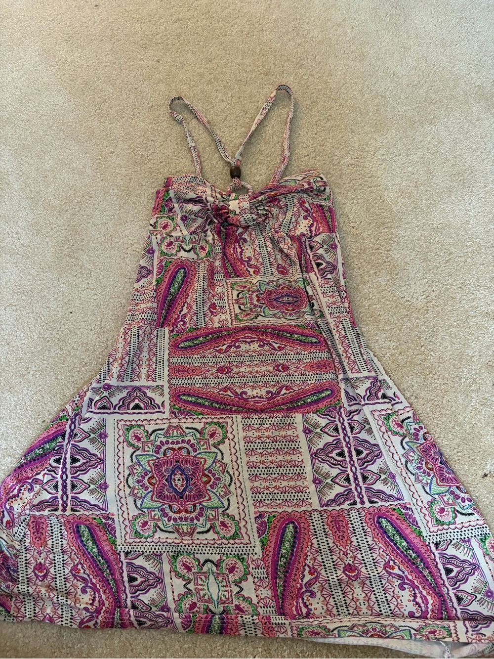 Boho Pink Paisley Print Sundress